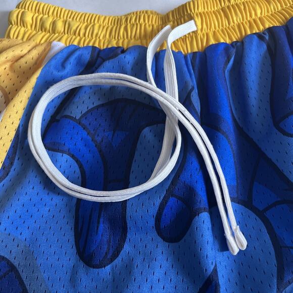 Aaron Kai -Collect & Select Swingman Shorts Men’s Large Golden State Blue yellow - Picture 6 of 14